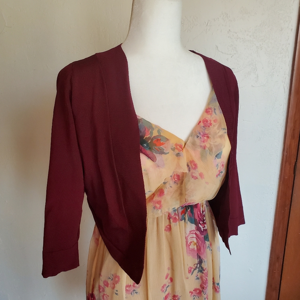 Cranberry bolero sweater